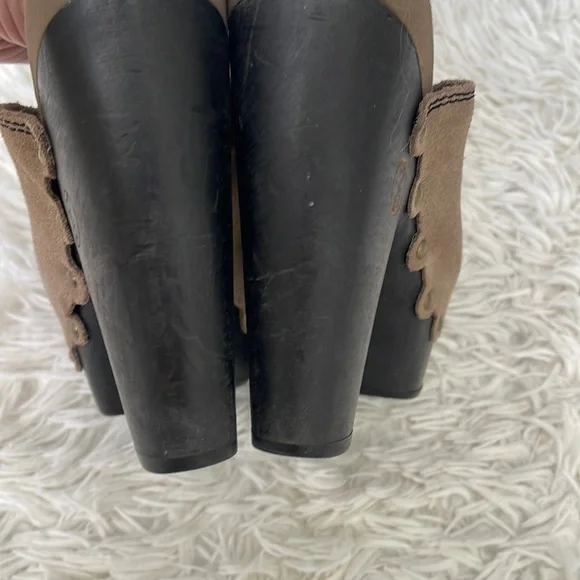 Flogg Suede Platforms Clogs Mules Size 8 - Picture 4 of 5
